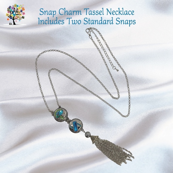 Dragonfly Spirit Designs Jewelry - Snap Charm Pendant Tassel Necklace Includes Two Standard Snaps and 30" Chain